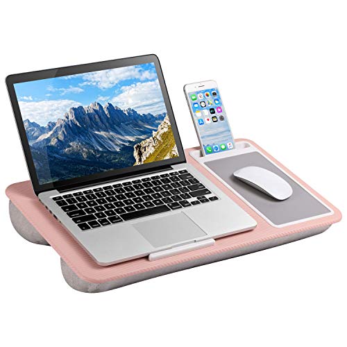 0052162915845 - LAPGEAR HOME OFFICE LAP DESK WITH DEVICE LEDGE, MOUSE PAD, AND PHONE HOLDER - PINK - FITS UP TO 15.6 INCH LAPTOPS - STYLE NO. 91584