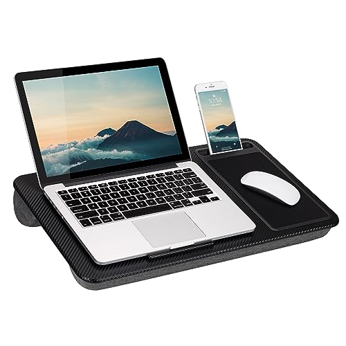 0052162915883 - LAPGEAR HOME OFFICE LAP DESK WITH DEVICE LEDGE, MOUSE PAD, AND PHONE HOLDER - BLACK CARBON - FITS UP TO 15.6 INCH LAPTOPS - STYLE NO. 91588