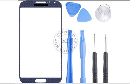 0521791701278 - PEBBLE BLUE FRONT OUTER LENS GLASS DIGITIZER TOUCH SCREEN FOR SAMSUNG GALAXY S4 I9500 REPLACEMENT +TOOLS+ADHESIVE