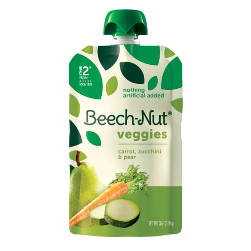 0052200010310 - BEECH-NUT VEGGIES BABY FOOD POUCH, STAGE 2, CARROT ZUCCHINI PEAR, 3.5 OZ