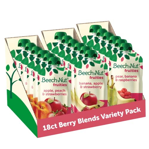 0052200200346 - BEECH-NUT BABY FOOD POUCHES VARIETY PACK, BERRY BLENDS FRUIT PUREES, 3.5 OZ (18 PACK)