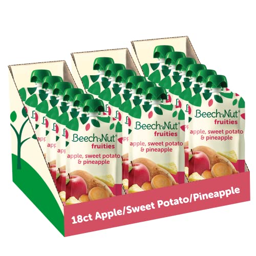 0052200200407 - BEECH-NUT BABY FOOD POUCHES, APPLE SWEET POTATO PINEAPPLE FRUIT PUREE, 3.5 OZ (18 PACK)