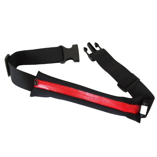 0522014548007 - SMAYS ZIPPED BELT POUCH WITH ELASTIC BAND - WAIST BAG FOR MONEY SECURITY IN TRAVEL AND SPORTS (RED)