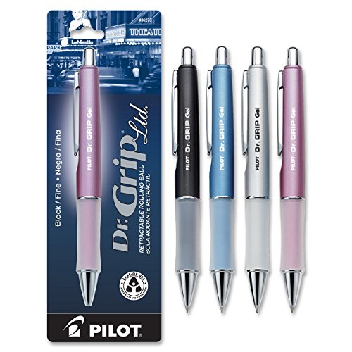 0524883037583 - PILOT DR. GRIP LIMITED RETRACTABLE ROLLING BALL GEL PEN, FINE POINT, BARREL COLOR MAY VARY, BLACK INK