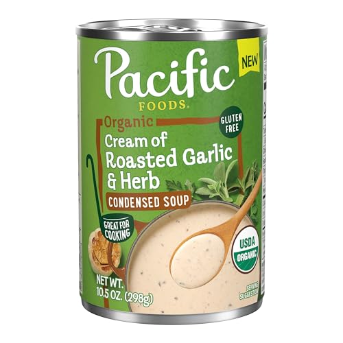 0052603289641 - PACIFIC FOODS ORGANIC CONDENSED CREAM OF ROASTED GARLIC AND HERB SOUP, 10.5 OZ CAN