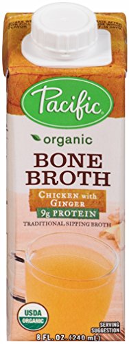 0052603956178 - PACIFIC FOODS ORGANIC BONE BROTH, CHICKEN WITH GINGER, 8 OUNCE (PACK OF 12)