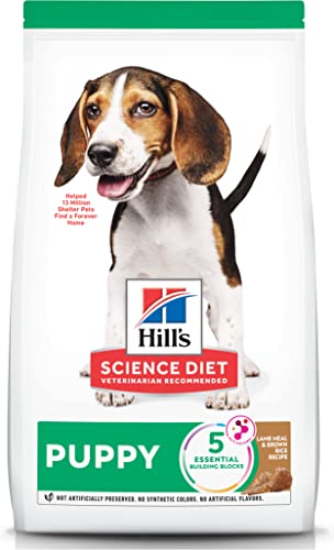 0052742059815 - HILLS SCIENCE DIET PUPPY LAMB MEAL & BROWN RICE RECIPE DRY DOG FOOD, 4 LB. BAG