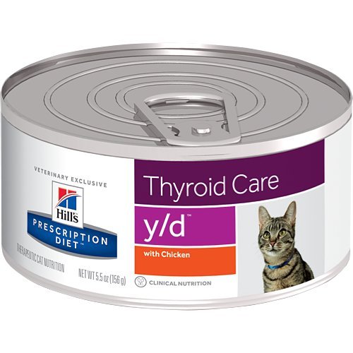 0052742149608 - HILL'S PRESCRIPTION DIET Y/D THYROID CARE WITH CHICKEN CANNED CAT FOOD 24/5.5 OZ