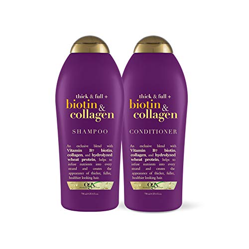 0052800674516 - OGX THICK & FULL + BIOTIN & COLLAGEN EXTRA STRENGTH VOLUMIZING CONDITIONER WITH VITAMIN B7 & HYDROLYZED WHEAT PROTEIN FOR FINE HAIR, 25.4 OZ PACK OF 2