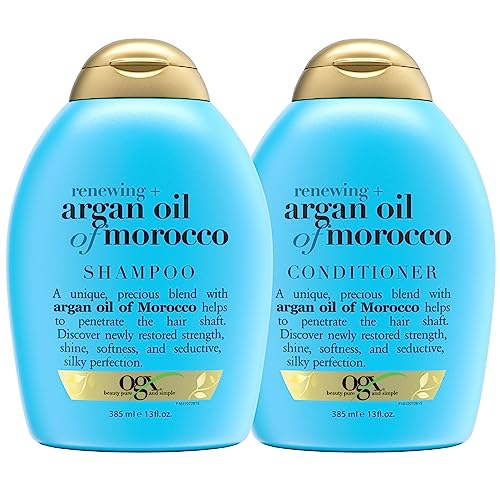 0052800676299 - OGX RENEWING + ARGAN OIL OF MOROCCO SHAMPOO & CONDITIONER SET, 13 FL OZ (PACK OF 2) (PACKAGING MAY VARY), BLUE