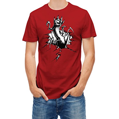 5282530820333 - TSHIRT DREADFUL WORM RISING FROM CHASM RED TANGO S