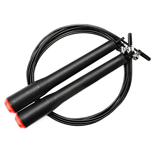 5298354680893 - JUMP ROPE, OMORC SPEED SKIPPING ROPE - 10 INCH LONG ADJUSTABLE - BEST FOR CROSSFIT, DOUBLE UNDERS, WOD, MMA, BOXING, EXERCISE, WORKOUT & FITNESS, CARDIO TRAINING