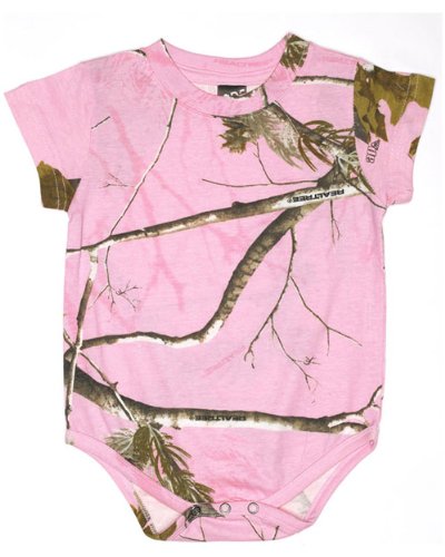0052987813296 - CODE V INFANT OFFICIALLY LICENSED REALTREE CAMOUFLAGE BODYSUIT (REAL TREE AP HD PINK)