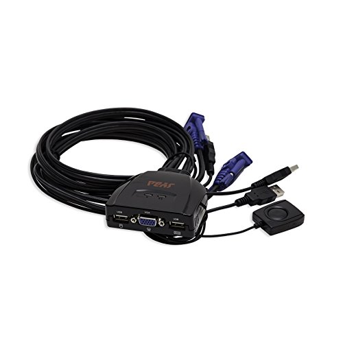 0529945392976 - SYBA SY-KVM20051 USB INTERFACE, 2X PORTS CABLE KVM SWITCH, COMPACT DESIGN, VIDEO UP TO 2048X1536 PIXELS, WITH WIRED REMOTE SWITCH