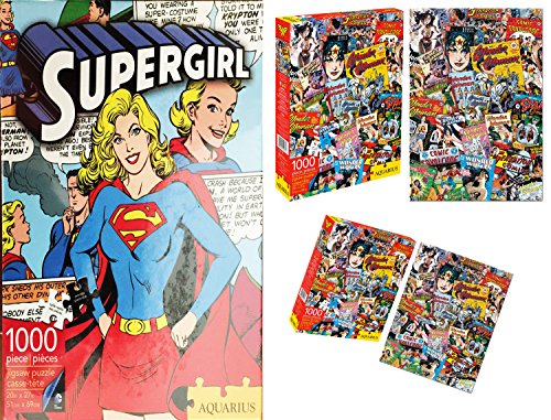 0053119982866 - IHG BUNDLE, TWO CASES OF AQUARIUS DC COMICS- WONDER WOMAN JIGSAW PUZZLE & SUPER GIRL JIGSAW PUZZLE, 1000 PIECES FOR EACH CASE, BUNDLE