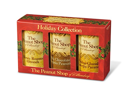 0053136821537 - THE PEANUT SHOP OF WILLIAMSBURG 3 PIECE HOLIDAY COLLECTION GIFT SET (MILK CHOCOLATE PEANUTS, HONEY ROASTED ALMONDS AND PRALINE GLAZED PECAN)