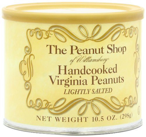 0053136893077 - THE PEANUT SHOP OF WILLIAMSBURG HANDCOOKED LIGHTLY SALTED VIRGINIA PEANUTS, 10.5-OUNCE TINS (PACK OF 3)