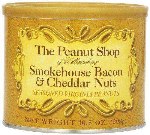 0053136893695 - THE PEANUT SHOP OF WILLIAMSBURG NUTS, SMOKEHOUSE BACON AND CHEDDAR, 10.5 OUNCE (PACK OF 12)
