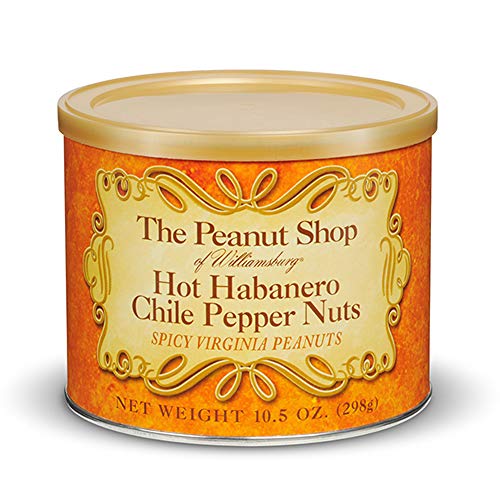 0053136896528 - THE PEANUT SHOP OF WILLIAMSBURG HOT HABANERO CHILE PEPPER NUTS, 10.5-OUNCE TIN
