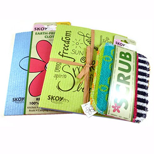 0053176073354 - SET OF 3 SKOY PRODUCTS~1 SKOY CLOTH MIXED COLORS W/ FLOWER(4 PK) 1 SKOY SCRUB SET(2 PK), AND 1 SKOY CLOTH INSPIRATIONAL TEXT (4 PK)