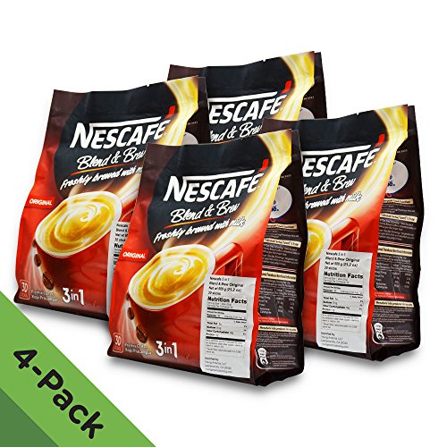 0053176481708 - 4 PACK ★ NESCAFE IMPROVED 3 IN 1 ORIGINAL (WAS REGULAR) PRE MIX INSTANT COFFEE ★ CREAMIER, TASTIER ★ MAKE YOUR LIFE EASIER ★ FROM A TRUSTED AND WELL-LOVED BRAND ★ 19G PER STICK WITH 120 STICKS IN TOTAL