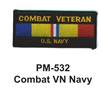 0532532114448 - 3'' EMBROIDERED MILLITARY PATCH COMBAT VN NAVY