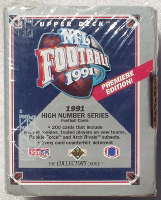 0053334401104 - 1991 UPPER DECK NFL FOOTBALL HIGH NUMBER SERIES BOX