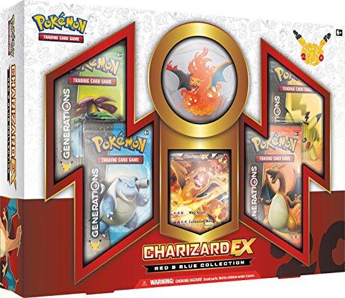 0053334733328 - POKEMON CHARIZARD EX RED & BLUE GENERATIONS BOOSTER BOX SET - 4 PACKS + MORE!