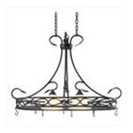0053392085469 - COUNTRYSIDE HANGING LIGHTED POT RACK IN ROYAL BRONZE