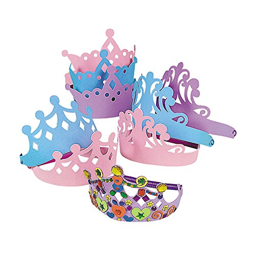 0534262079363 - FOAM PRINCESS TIARAS CROWNS PARTY DRESS-UP ROLE PLAY ACCESSORY (1-PACK OF 12)