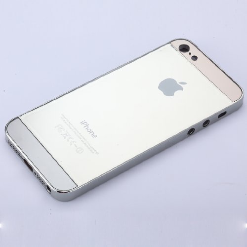 0534394000358 - RUICHEN PLATED SILVER OEM HOUSING FOR IPHONE 5 MIDDLE FRAME REPLACEMENT (5G METAL BACK HOUSING / BACK PANEL COVER / HOUSING ASSEMBLY)