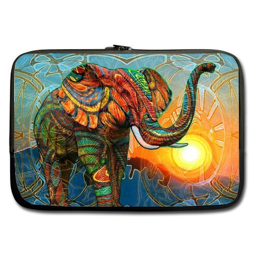 0534610566088 - OIL PAINTING PATTERN ELEPHANT 15 INCH LAPTOP SLEEVE CUSTOM DURABLE CASE CARRYING BAG FOR APPLE MACBOOK PRO, AIR, DELL INSPIRON, VOSTRO, SAMSUNG, ASUS UL30, TOSHIBA NOTEBOOK LAPTOP SLEEVE FITS ALL 15 INCH NOTEBOOK LAPTOP(ONE SIDE)