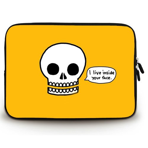 5358037102842 - VICK I LIVE INSIDE YOUR FACE SKULL 11 11.6 INCH LAPTOP SLEEVE,2016 FUNNY FASHION LAPTOP MESSENGER BAG FOR MACBOOK AIR /MACBOOK PRO /HP/LENOVO/SONY/TOSHIBA/AUSA SOFT LAPTOP SLEEVE(TWIN SIDES)