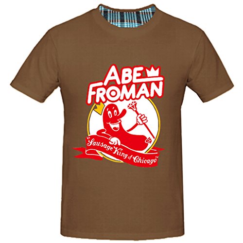 5358650949121 - AOLANKAILI MEN'S ABE FROMAN FERRIS BUELLER'S DAY OFF O-NECK T-SHIRT (CHOCOLATE SMALL)