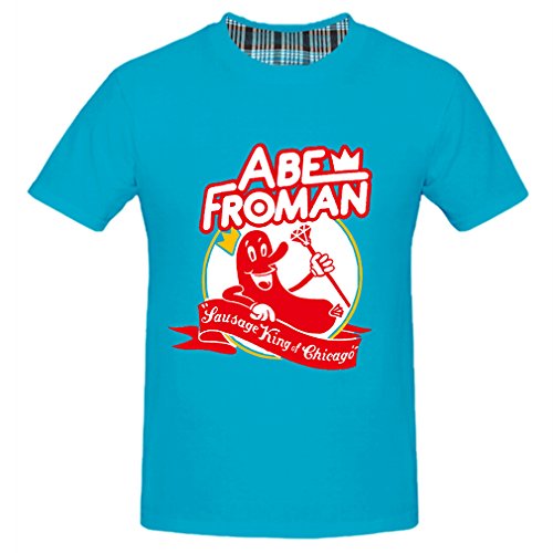 5358650949190 - AOLANKAILI MEN'S ABE FROMAN FERRIS BUELLER'S DAY OFF O-NECK T-SHIRT (CYAN_BLUE LARGE)