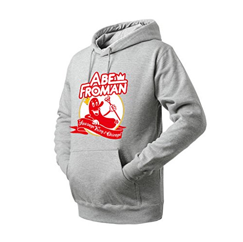 5358650957515 - AOLANKAILI UNISEX ABE FROMAN THE SAUSAGE KING OF CHICAGO HOODIE (GRAY XX-LARGE)