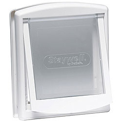 0053592400062 - PLASTIC PET DOOR WITH CLEAR FLAP WHITE SMALL
