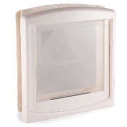 0053592400154 - PLASTIC PET DOOR WITH CLEAR FLAP WHITE LARGE
