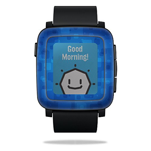 0053722054653 - MIGHTYSKINS PROTECTIVE VINYL SKIN DECAL FOR PEBBLE TIME SMART WATCH COVER WRAP STICKER SKINS BLUE RETRO