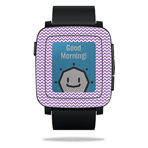 0053722055780 - MIGHTYSKINS PROTECTIVE VINYL SKIN DECAL FOR PEBBLE TIME SMART WATCH COVER WRAP STICKER SKINS LAVENDER CHEVRON