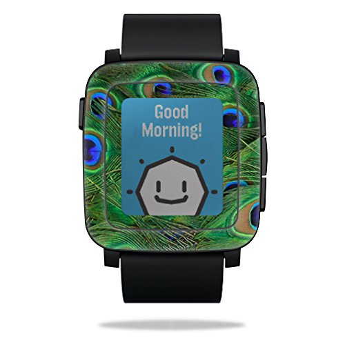 0053722056091 - MIGHTYSKINS PROTECTIVE VINYL SKIN DECAL FOR PEBBLE TIME SMART WATCH COVER WRAP STICKER SKINS PEACOCK