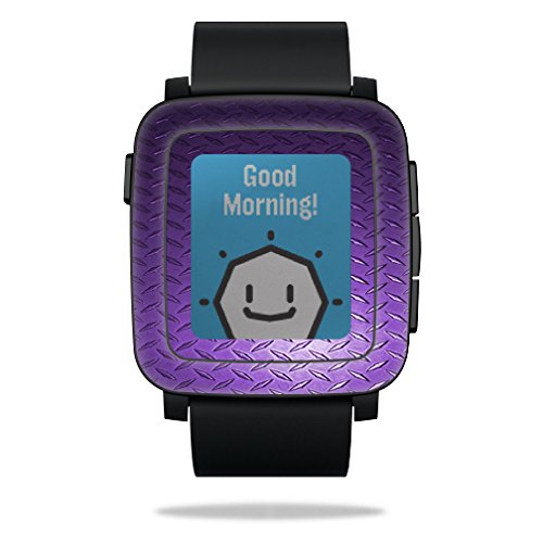 0053722056312 - MIGHTYSKINS PROTECTIVE VINYL SKIN DECAL FOR PEBBLE TIME SMART WATCH COVER WRAP STICKER SKINS PURPLE DIAMOND PLT