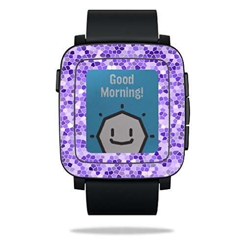0053722056695 - MIGHTYSKINS PROTECTIVE VINYL SKIN DECAL FOR PEBBLE TIME SMART WATCH COVER WRAP STICKER SKINS STAINED GLASS