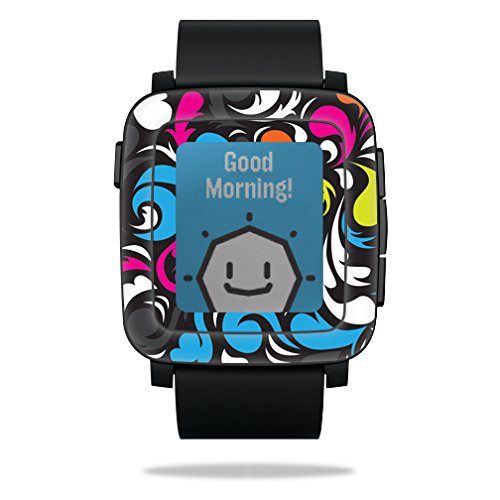 0053722056756 - MIGHTYSKINS PROTECTIVE VINYL SKIN DECAL FOR PEBBLE TIME SMART WATCH COVER WRAP STICKER SKINS SWIRLY