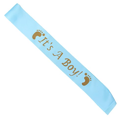 0053722857155 - IT IS A BOY SASH FOR BABY SHOWER PARTY BLUE
