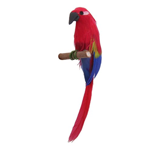0053722884946 - 1/12 SCALE DOLLS HOUSE MINIATURE RED MACAW PARROT BIRD PET FAIRY GARDEN ACCESSORY