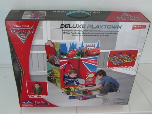 0053762135008 - DISNEY PIXAR CARS 2 DELUXE PLAYTOWN BY PLAYHUT. TWIST 'N FOLD POP UP SET UP WITH 9 DETACHABLE PIECES AND TUNNEL PORT FOR CRAWL THROUGH FUN. INCLUDES PLAYMAT WITH ROADS AND TUNNELS.