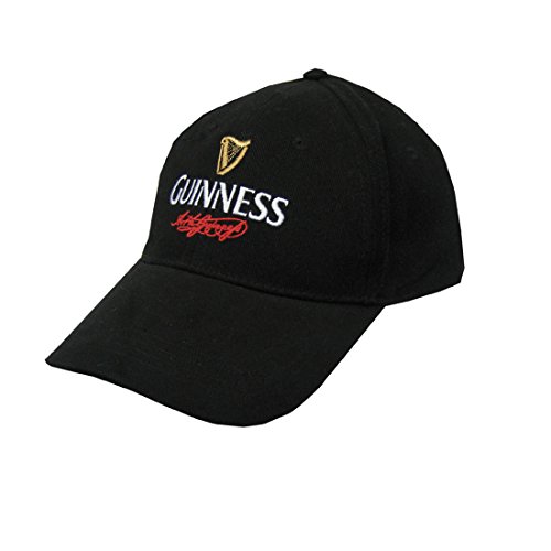 5390763062908 - GUINNESS BASEBALL CAP WITH OFFICIAL LOGO AND RED SIGNATURE, BLACK COLOUR