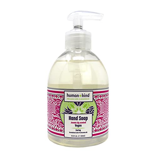 5391521283559 - HUMAN+KIND HAND SOAP - GENTLE ON SKIN - EFFECTIVELY MOISTURIZES AND CLEANSES HANDS - FORMULATED WITH PROVITAMIN B5 - HAS A FRESH, FLORAL SCENT - SUITABLE FOR ALL SKIN TYPES - JASMIN LILY - 10.14 OZ.