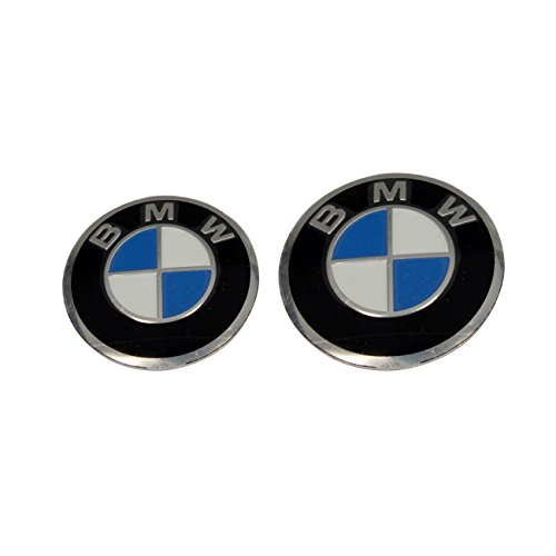 5391707291682 - 2PCS BMW ACCESSORIES REPLACEMENT BLUE WHITE ROUND SHINY EMBLEM 82MM 73MM FOR FRONT HOOD / BACK TRUNK REPLACEMENT EMBLEM LOGO BADGE FOR BMW CAR